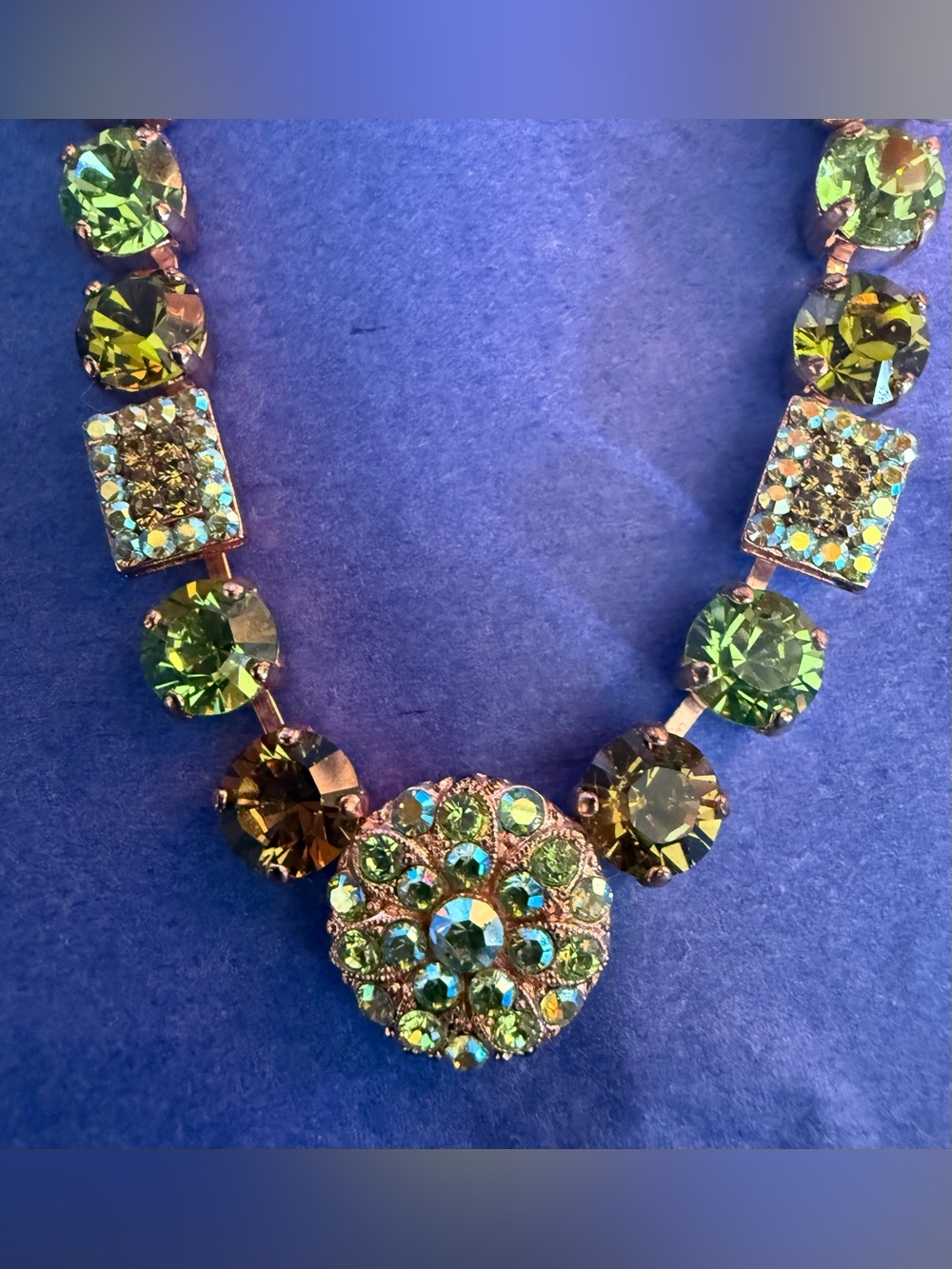 Myka brand Green Crystal Medallion Necklace - Women